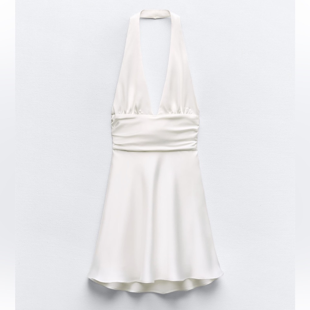 Zara satin effect halter dress